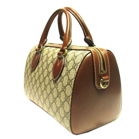 Gucci Shoulder Bag leather GG Supreme canvas beige brown - Picture 3 of 16